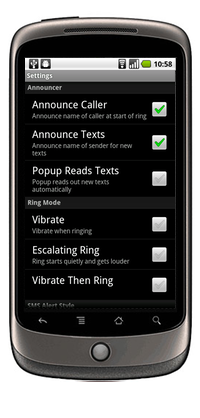 Screenshot of PhoneFace for Android